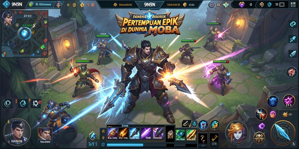 Gameplay seru dan menegangkan di 9N9N selama pertempuran.