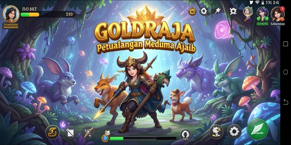 Tangkapan layar menunjukkan aksi seru dalam petualangan di GOLDRAJA.