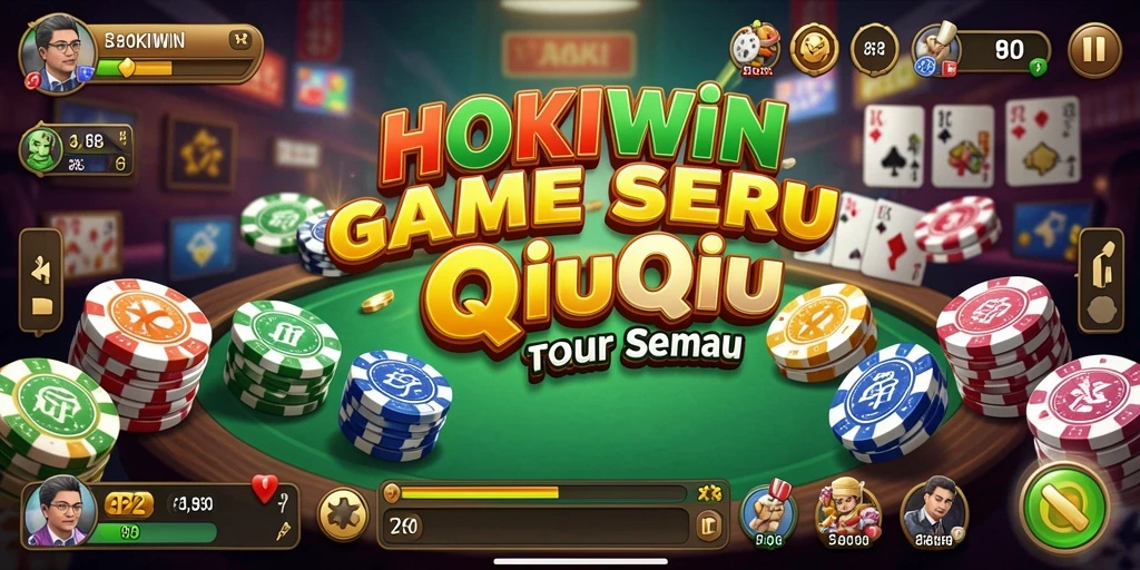Screenshot utama HOKIWIN menampilkan gameplay seru permainan QiuQiu.