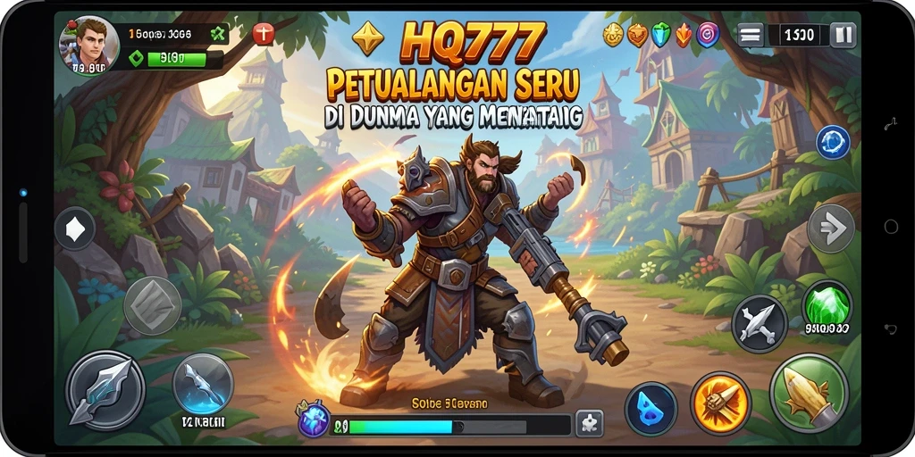 Tampilan gameplay utama HQ777 yang penuh petualangan dan tantangan.