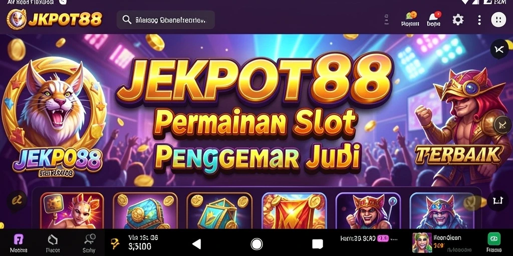 Screenshot gameplay JEKPOT88 menampilkan suasana permainan slot yang menarik.