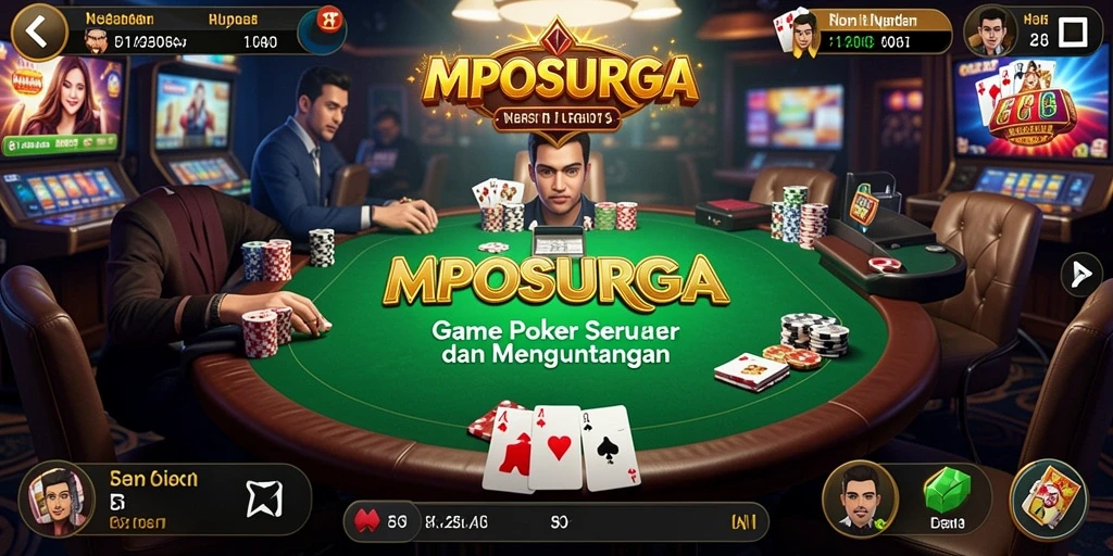 Screenshot MPOSURGA menampilkan gameplay Poker yang seru dan menarik.