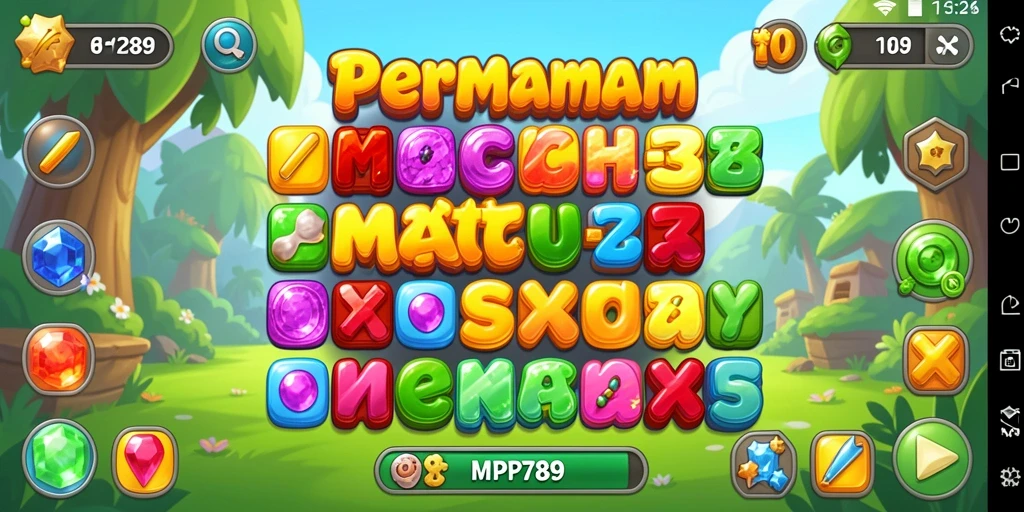 Tampilan gameplay seru di dalam game Match-3 yang penuh warna.