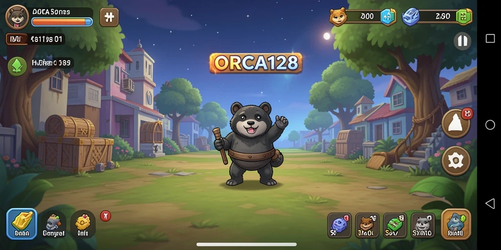 Tampilan gameplay ORCA128 yang menawan dan menarik.