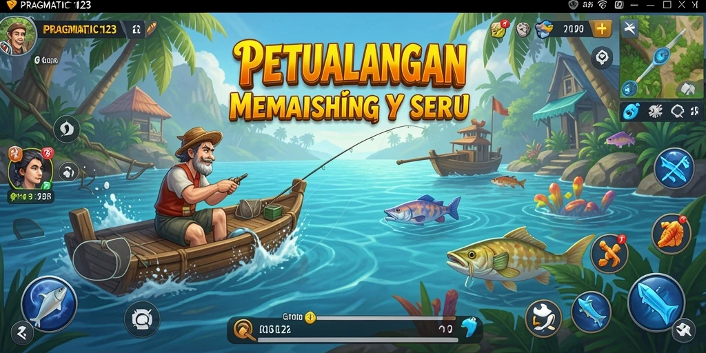 Tampilan gameplay <strong>PRAGMATIC123</strong> saat memancing di laut.