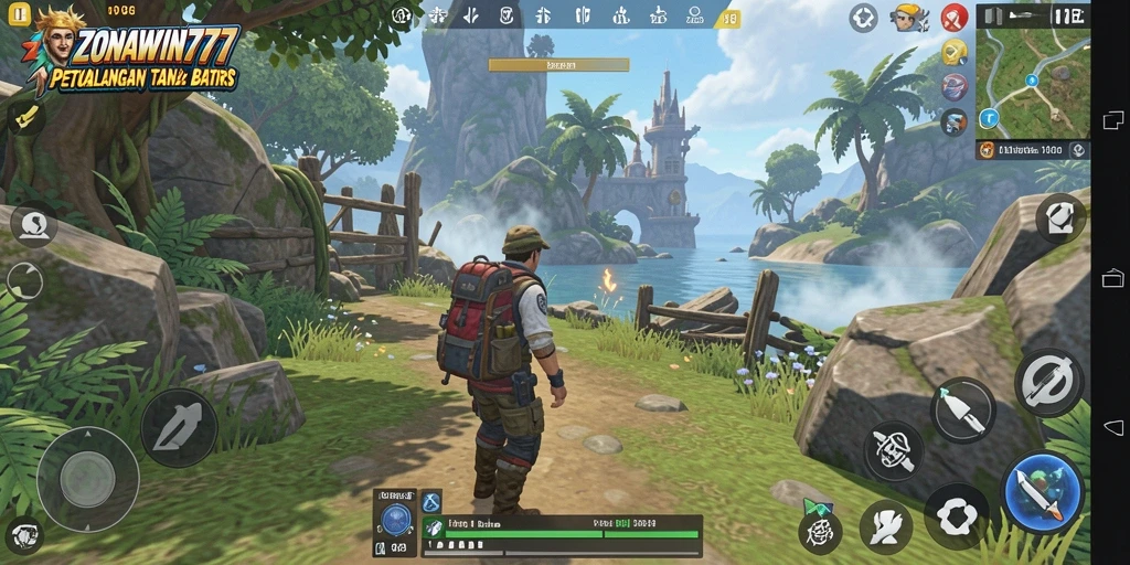 Tampilan gameplay <strong>ZONAWIN777</strong> yang menampilkan kebebasan eksplorasi dunia terbuka.